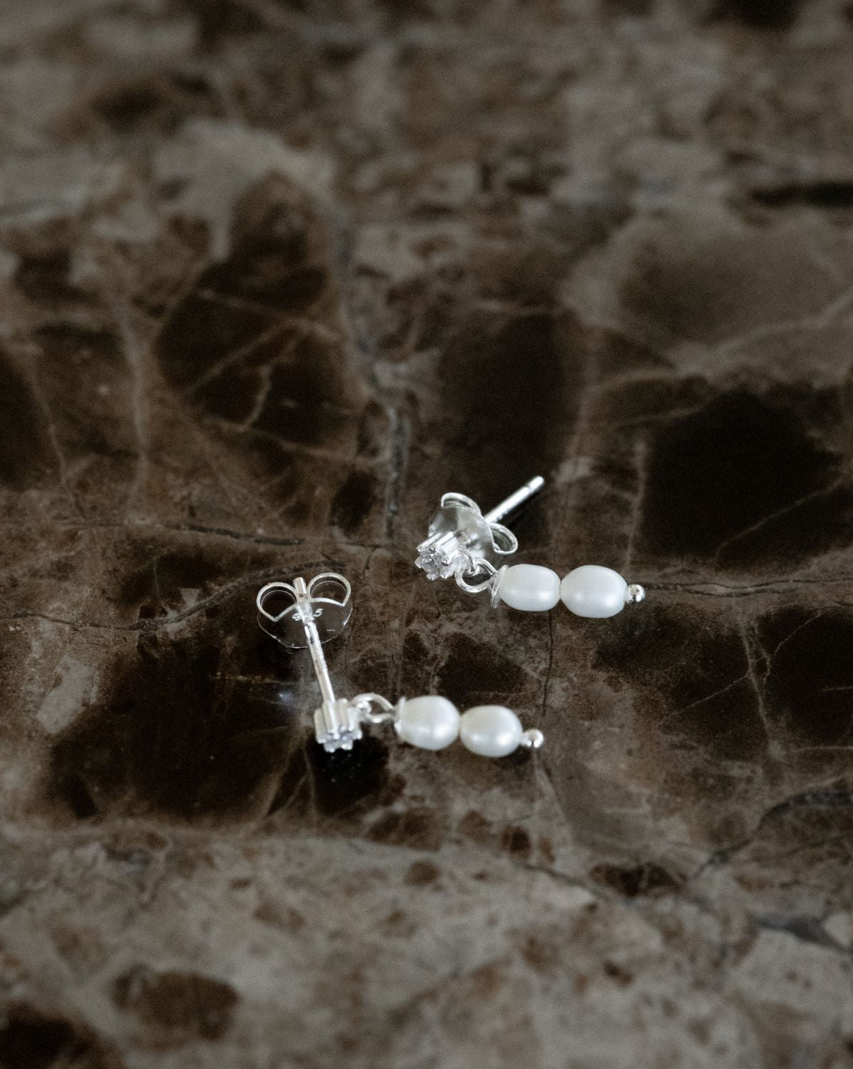 Double Mini Pearl Studs Sterling Silver