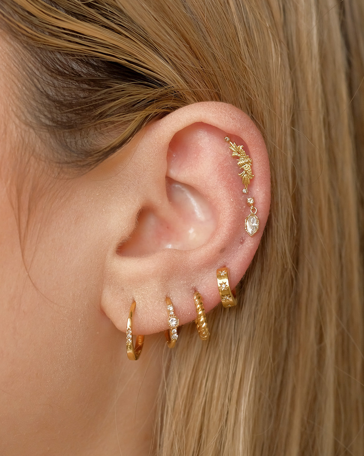 Dangle Single Stud - Sterling Silver