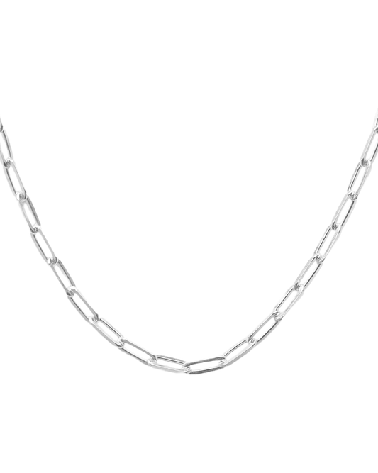 Chunky Paperclip Chain Necklace - Sterling Silver