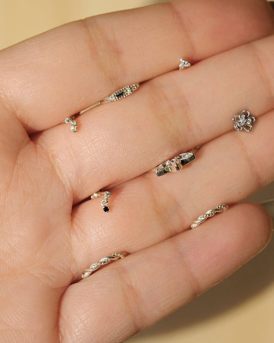 Tiny Onyx Stud - Sterling Silver
